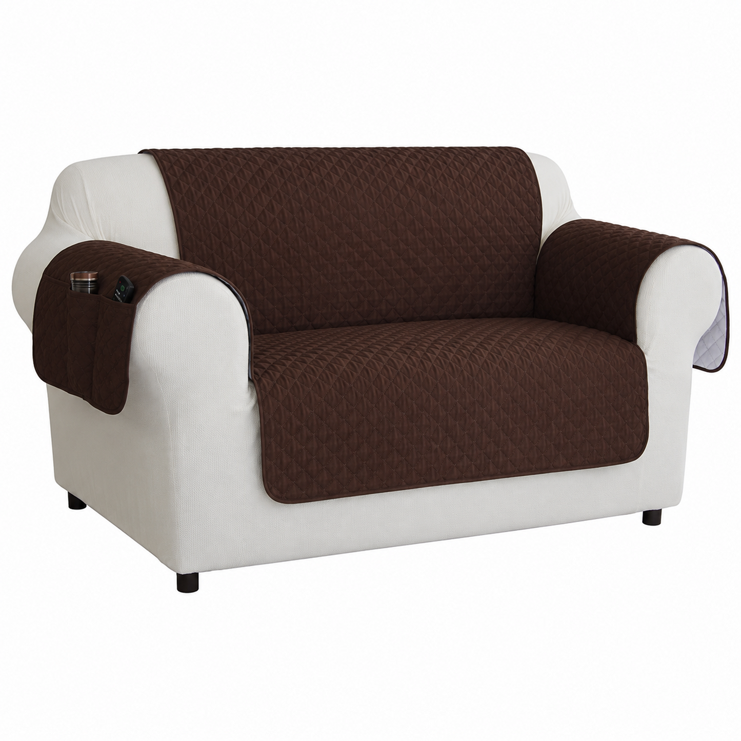 Quilted Couch Pet Cover With Pockets