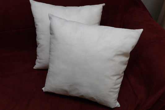 Set of 2-Pillow Insert Sham Square Form Polyester, Standard/White - Made in USA