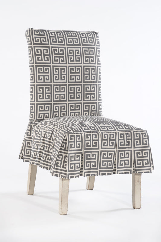 Short Roman Key Dining Chair Slipcover