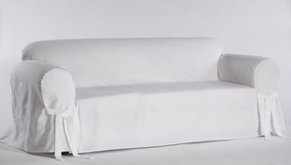 Cotton Duck One-Piece Loveseat Slipcover
