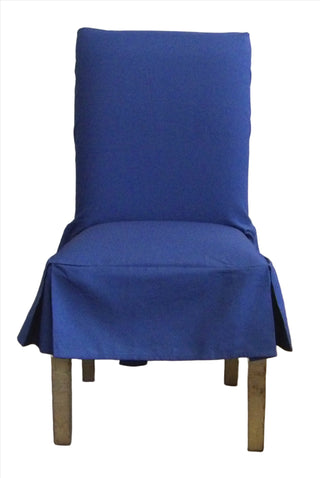 Short Cotton Duck Skirt Dining Chair Slipcover