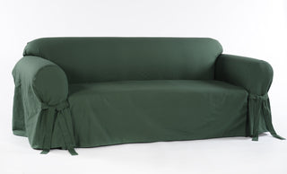 Cotton Duck One-Piece Loveseat Slipcover