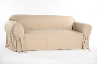 Cotton Duck One-Piece Loveseat Slipcover