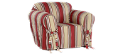 stripe-red Sofa Seat Covers