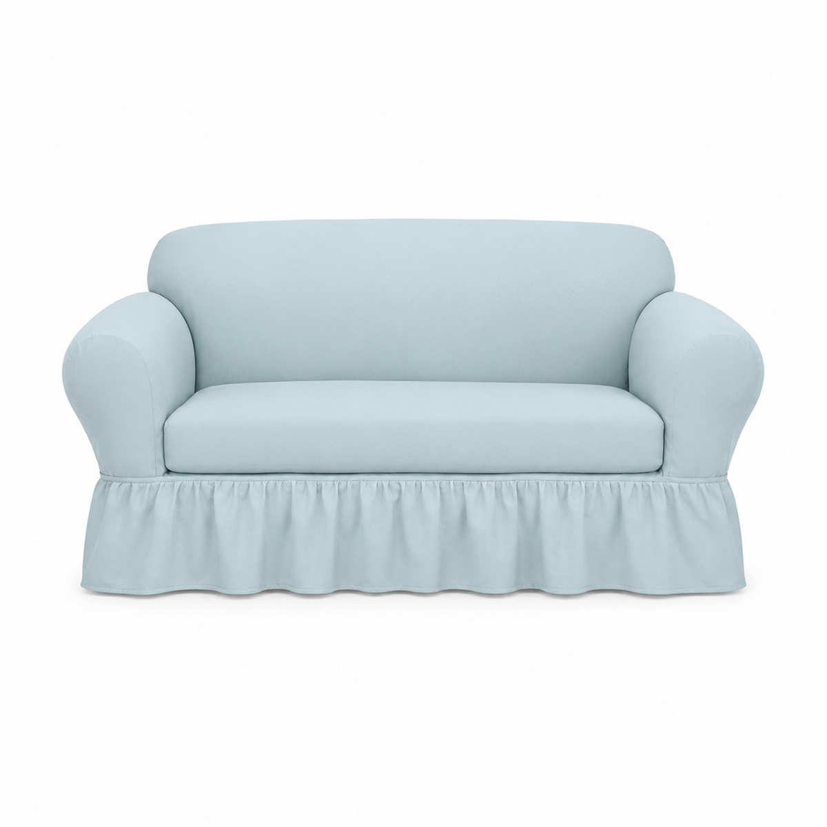 Washed Cotton Duck Ruffled Two-Piece Slipcover