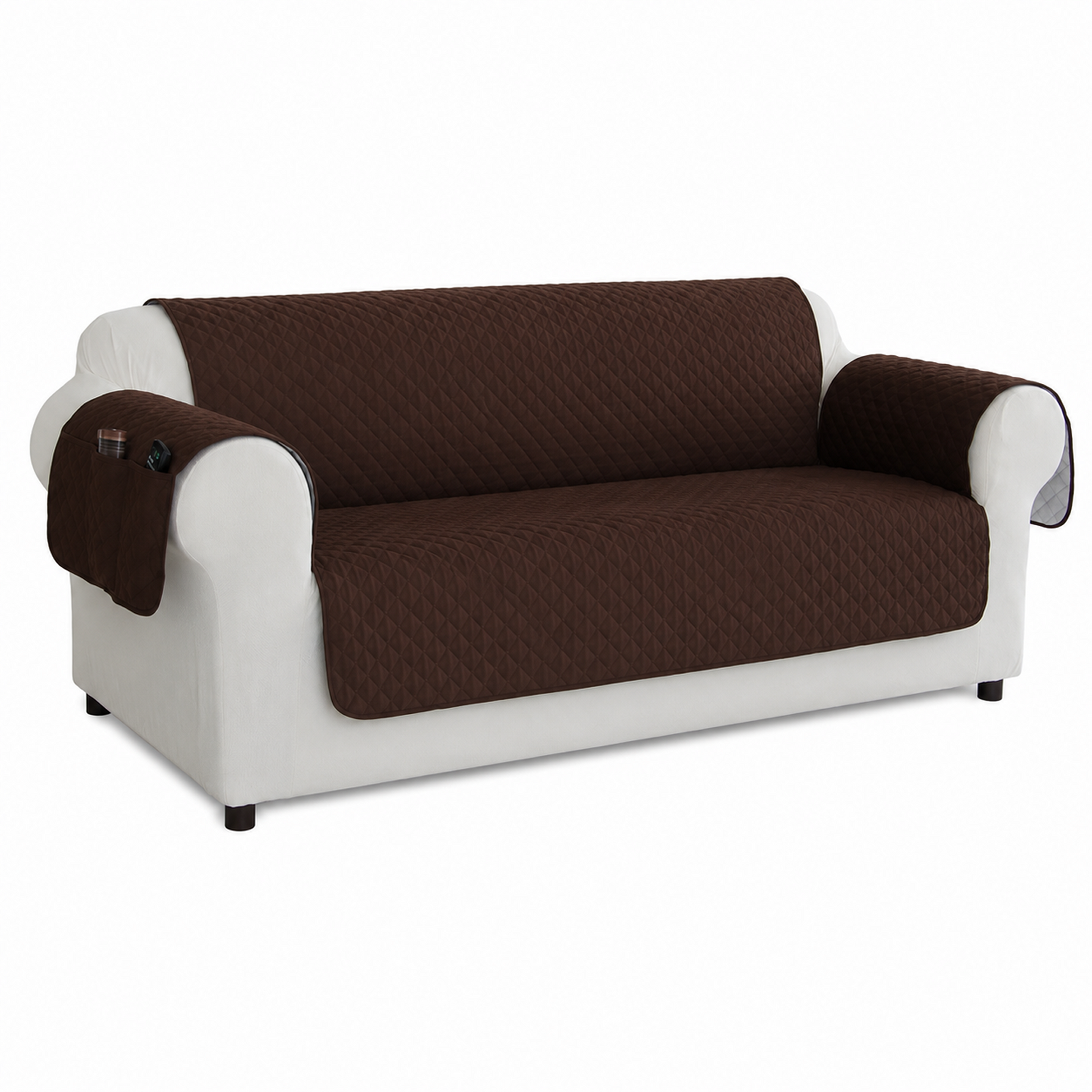 Quilted Couch Pet Cover With Pockets