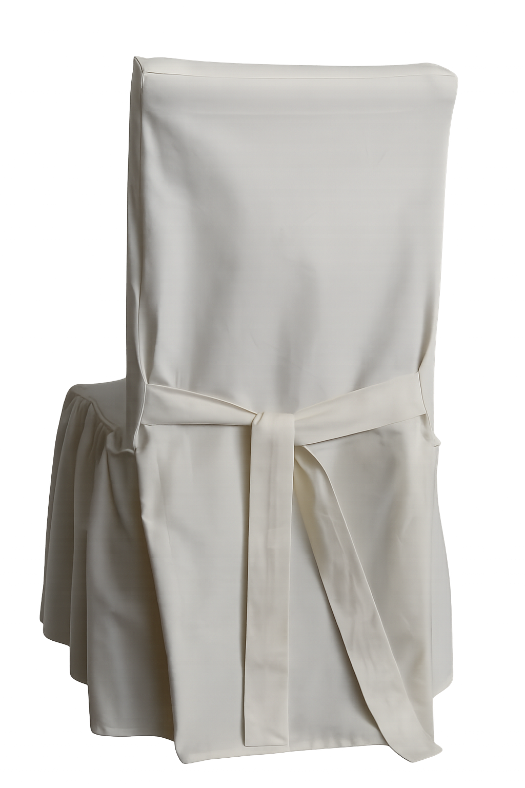 Long Washed Cotton Duck Ruffled Dining Chair Slipcover