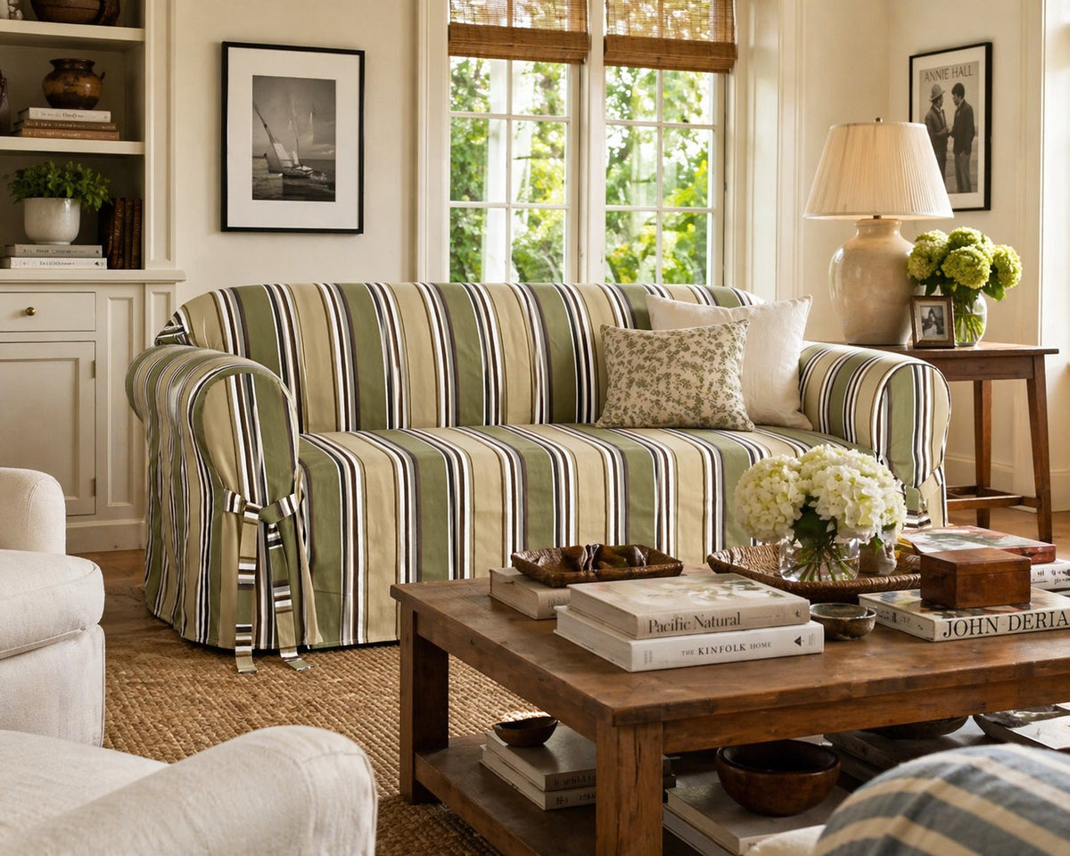Classic Slipcovers Classic Stripe Sofa Slipcover
