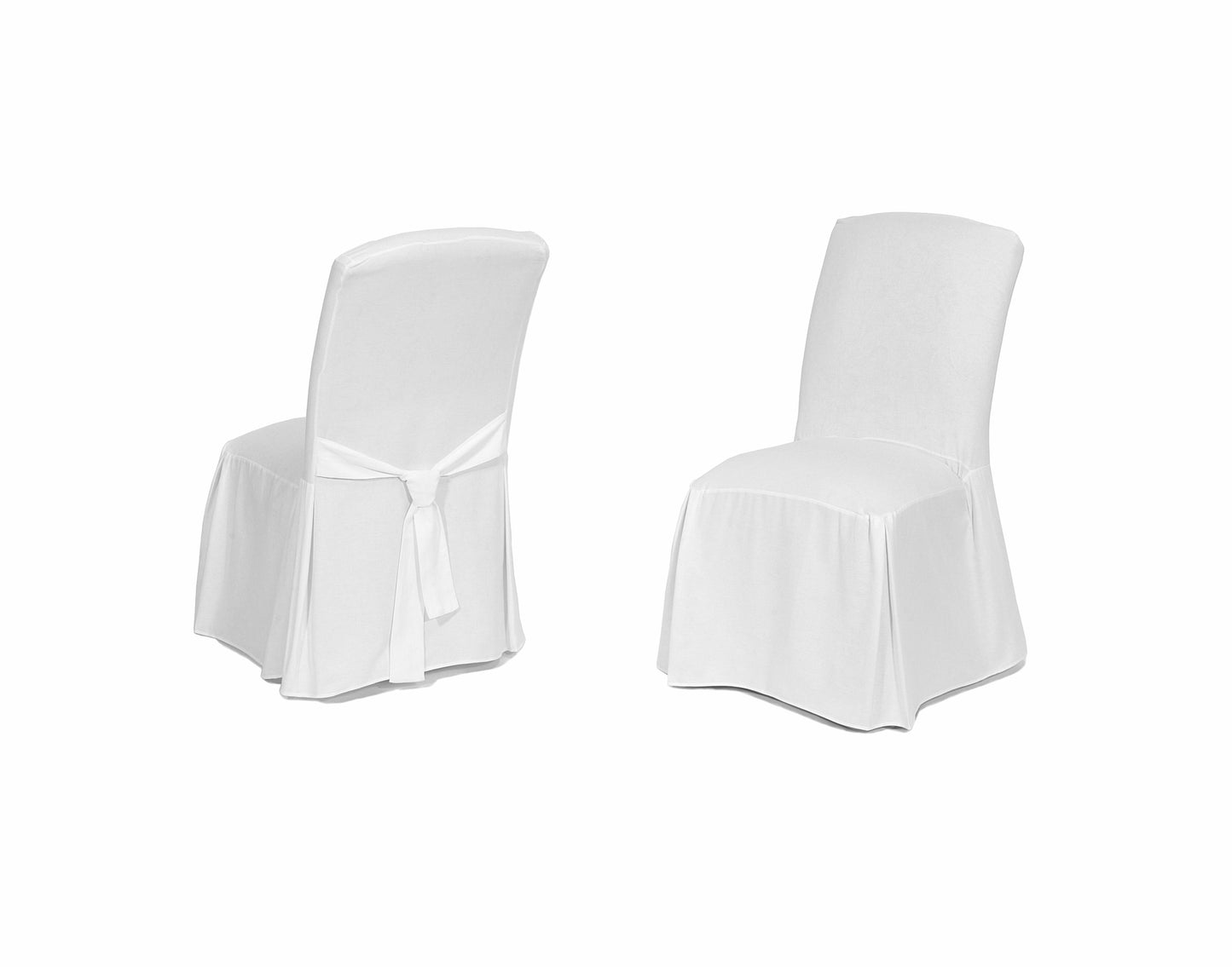 Cotton Duck Long Skirt Dining Chair Slipcover