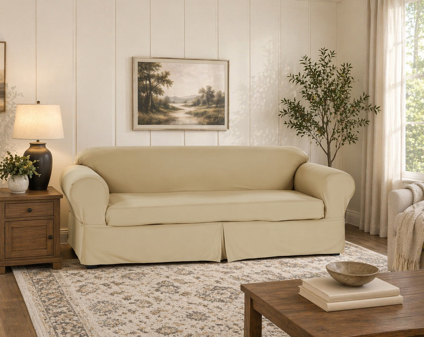 Twill Two-Piece Slipcover