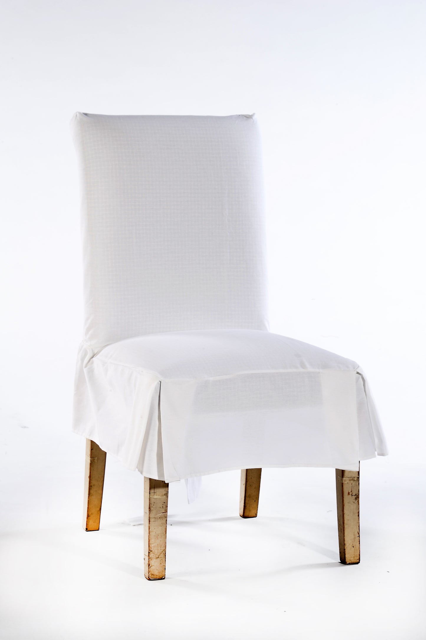 Short Cotton Duck Skirt Dining Chair Slipcover