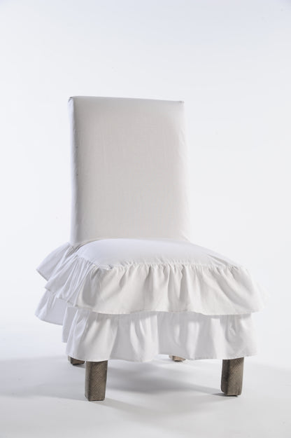 Short Two-Tier Ruffle Dining Chair Slipcover
