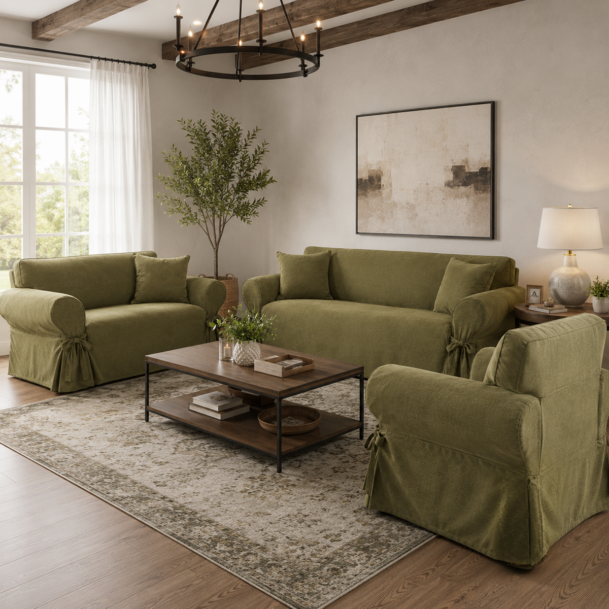 Ultimate Suede One-Piece Accent Chair Slipcover