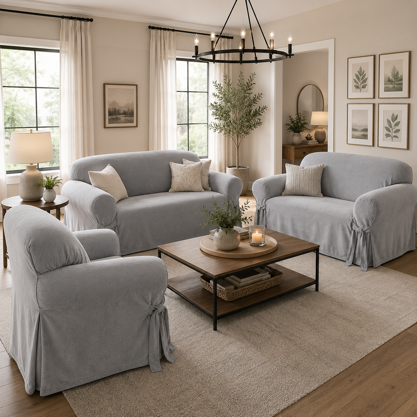 Velvet One-Piece Slipcover