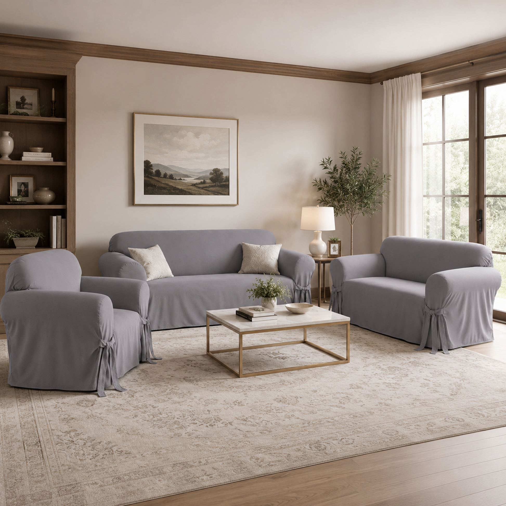 Cotton Duck One-Piece Slipcover