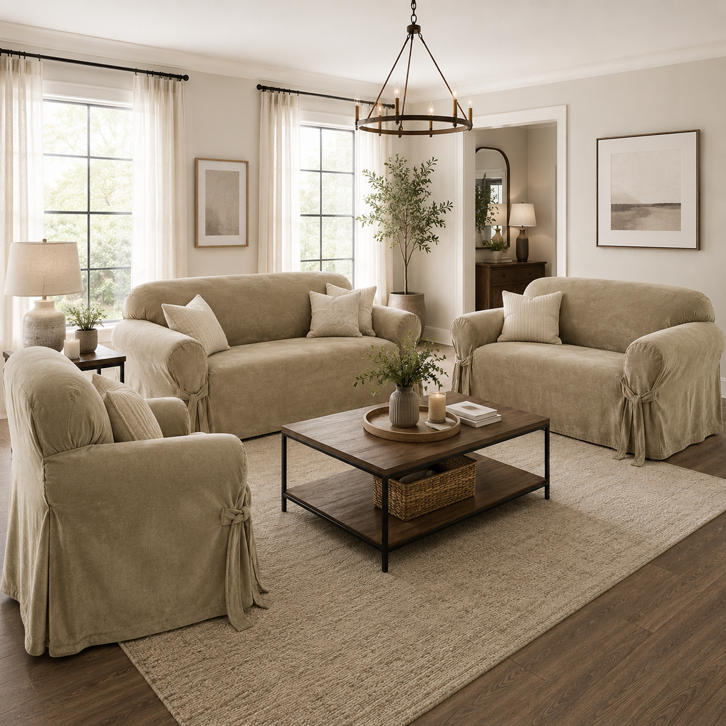 Velvet One-Piece Slipcover