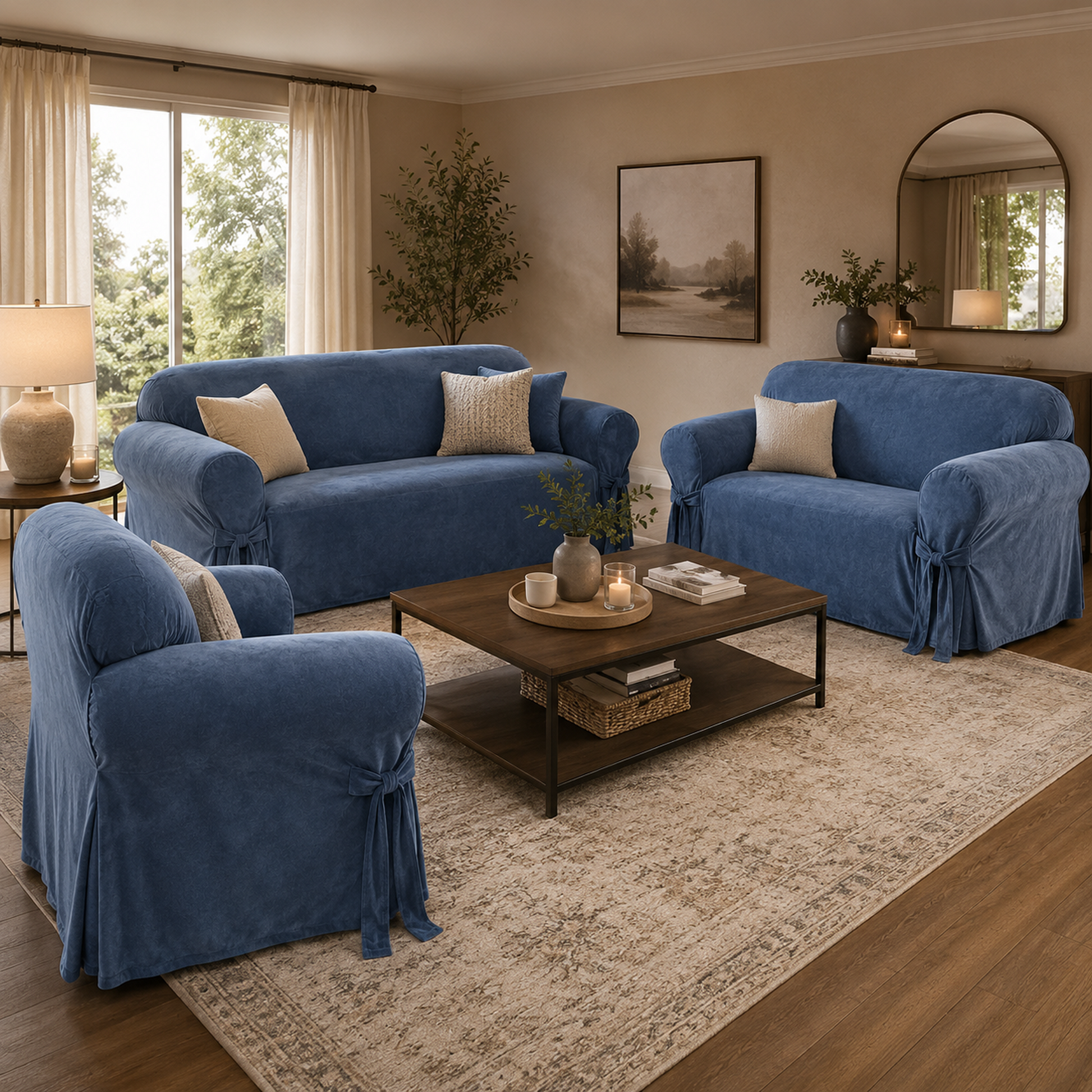 Velvet One-Piece Slipcover