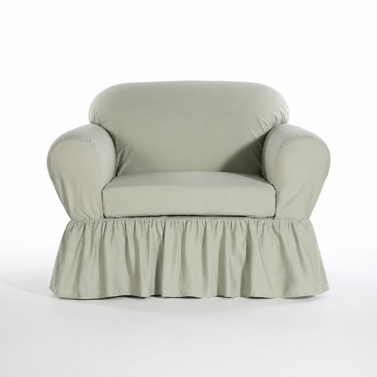 Washed Cotton Duck Ruffled Two-Piece Slipcover