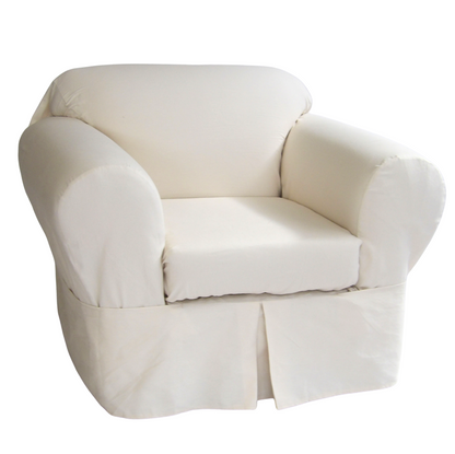 Twill Two-Piece Chair Slipcover