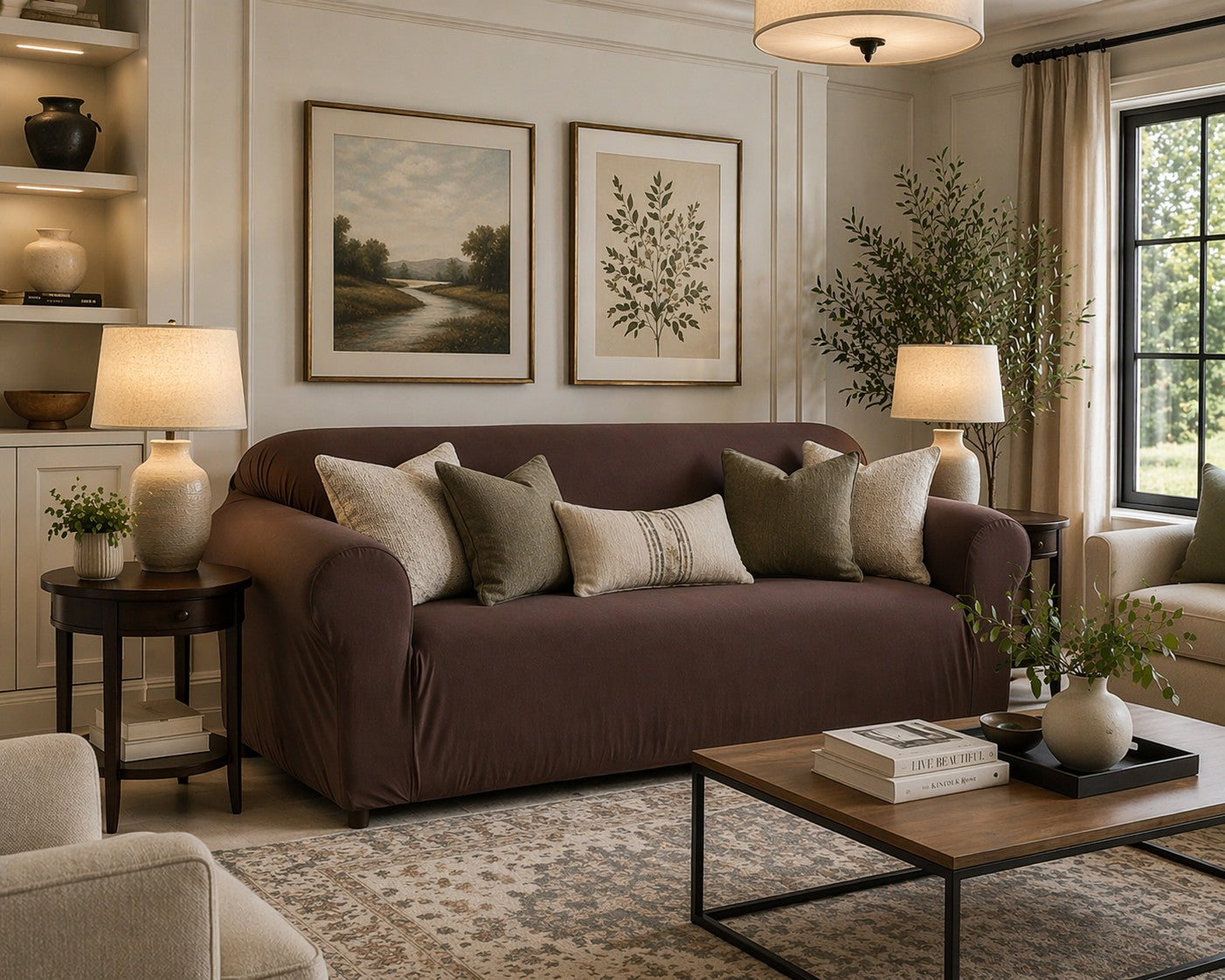 Waffle One-Piece Stretch Slipcover