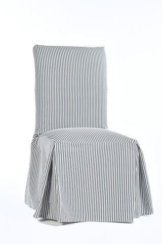 Long Stripe Twill Ticking Dining Chair Slipcover