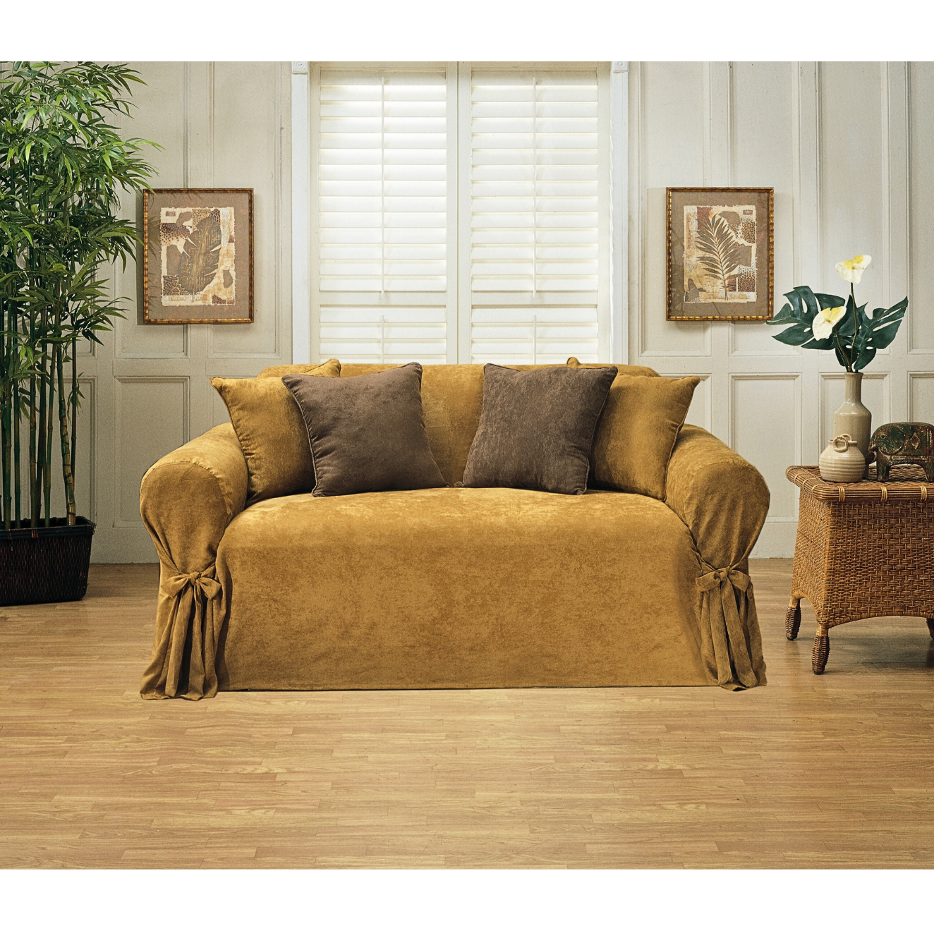 Micro Suede One-Piece Slipcover