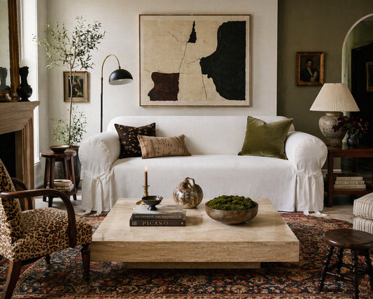 Cotton Duck One-Piece Sofa Slipcover