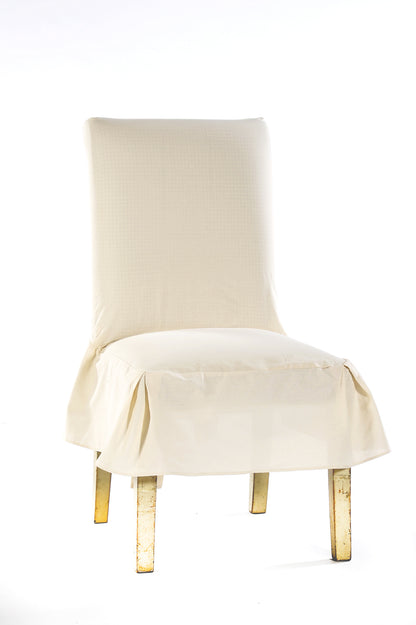 Short Cotton Duck Skirt Dining Chair Slipcover