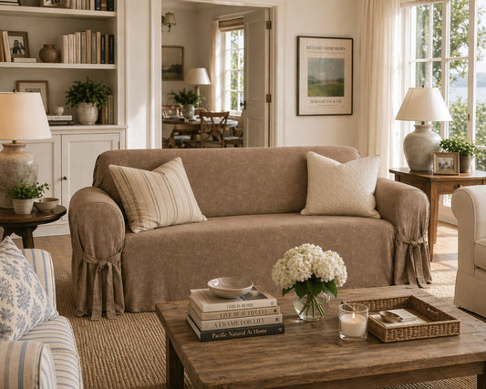 Chocolate Matelassé One-Piece Slipcover