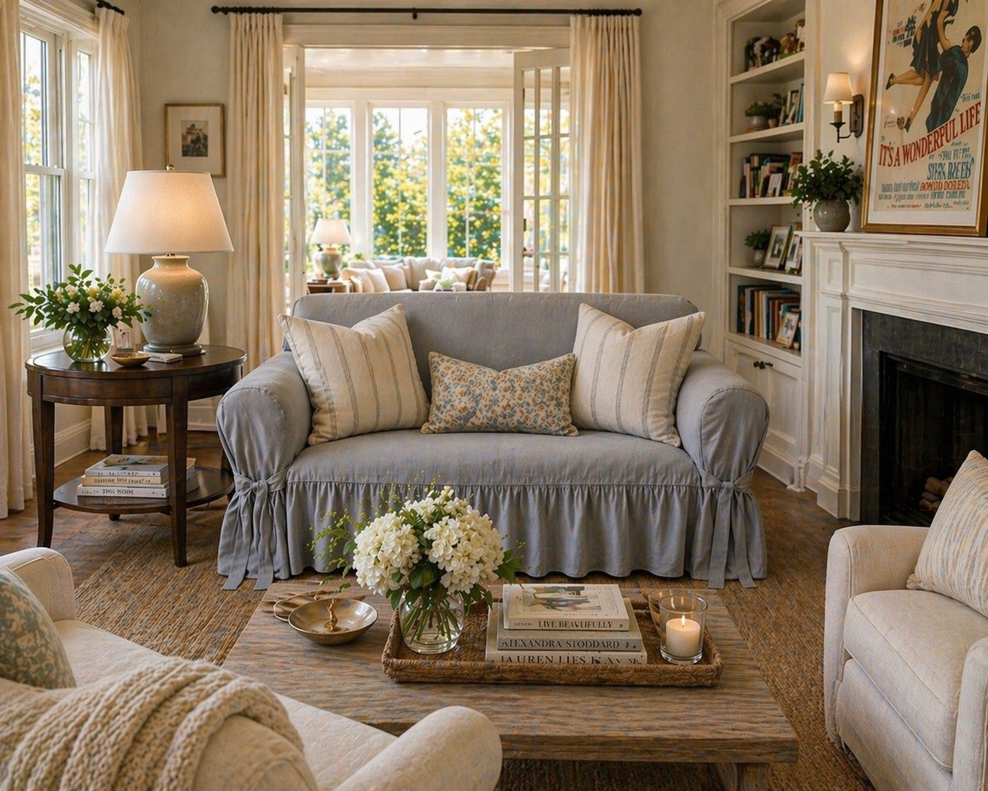 Ruffled One-Piece Slipcover