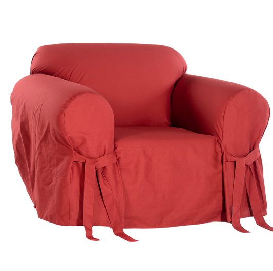 Cotton Duck One-Piece Chair Slipcover