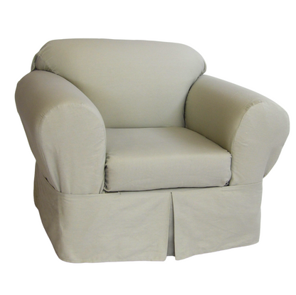 Twill Two-Piece Chair Slipcover