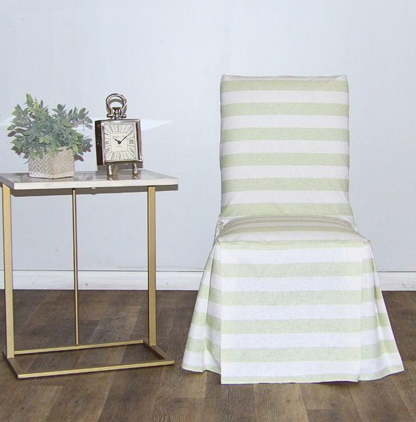 Stripe Dining Chair Slipcover Long