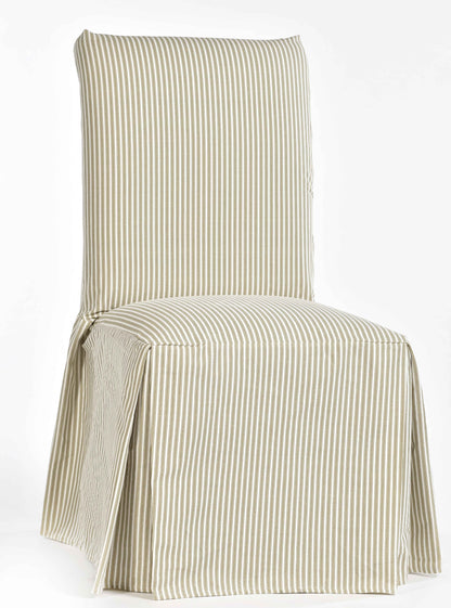 Long Stripe Twill Ticking Dining Chair Slipcover