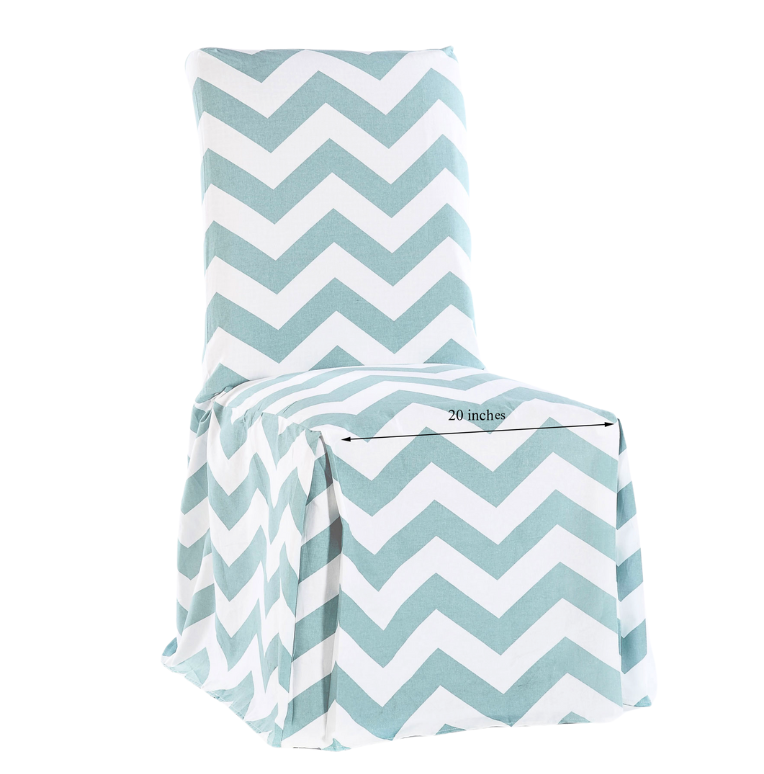 Long Chevron Dining Chair Slipcovers