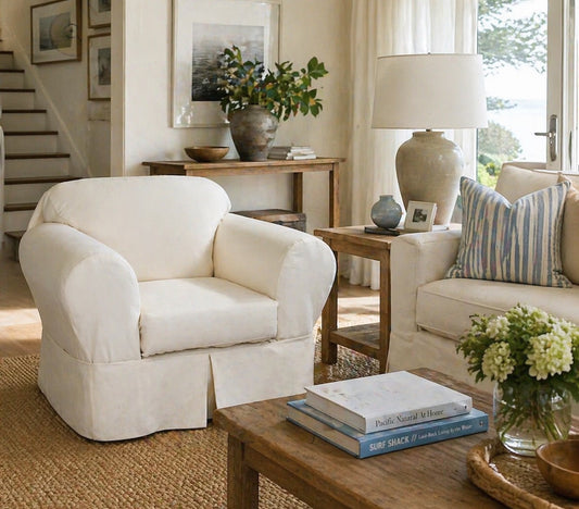 Twill Two-Piece Chair Slipcover