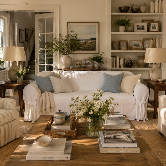 Twill One-Piece Sofa Slipcover