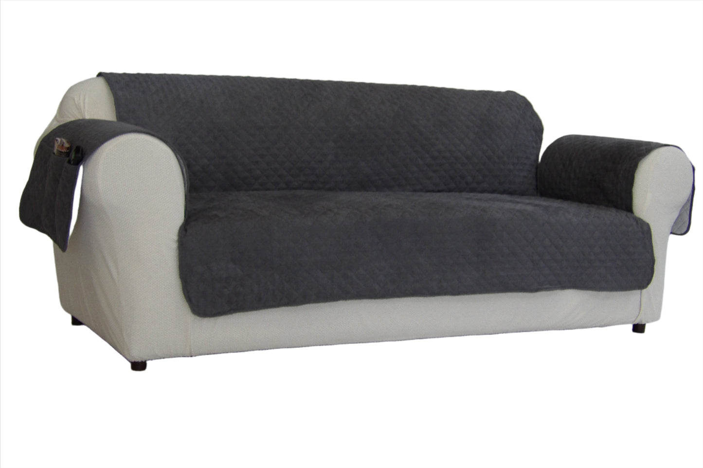 Quilted Couch Pet Cover With Pockets