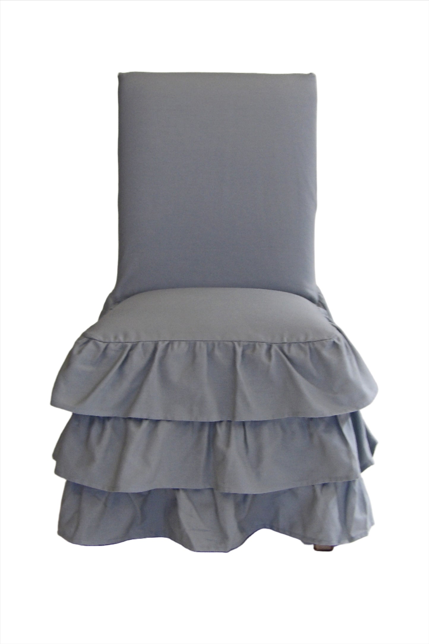 Long Three-Tier Ruffle Dining Chair Slipcover
