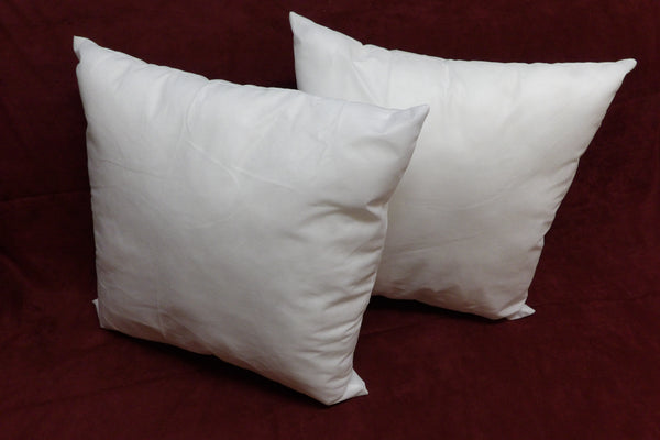 Set of 2-Pillow Insert Sham Square Form Polyester, Standard/White - Made in USA
