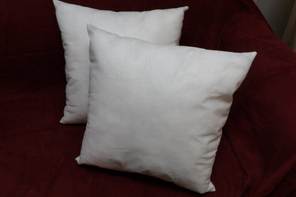 Set of 2-Pillow Insert Sham Square Form Polyester, Standard/White - Made in USA