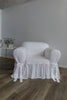 Cotton duck ruffled one piece slipcover