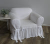 One piece ruffled slipcover