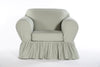 Washed cotton duck 2 Piece Ruffled Chair Slipcover