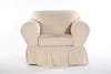 Washed cotton duck 2 Piece Ruffled Chair Slipcover