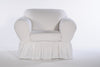 Washed cotton duck 2 Piece Ruffled Chair Slipcover