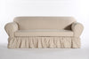 Washed cotton duck 2 Piece Ruffled Loveseat Slipcover