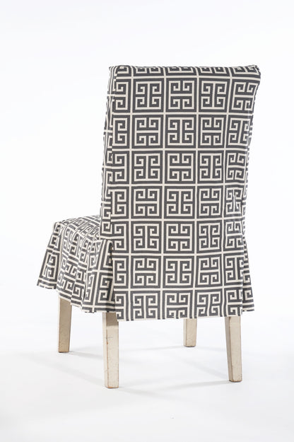 Short Roman Key Dining Chair Slipcover