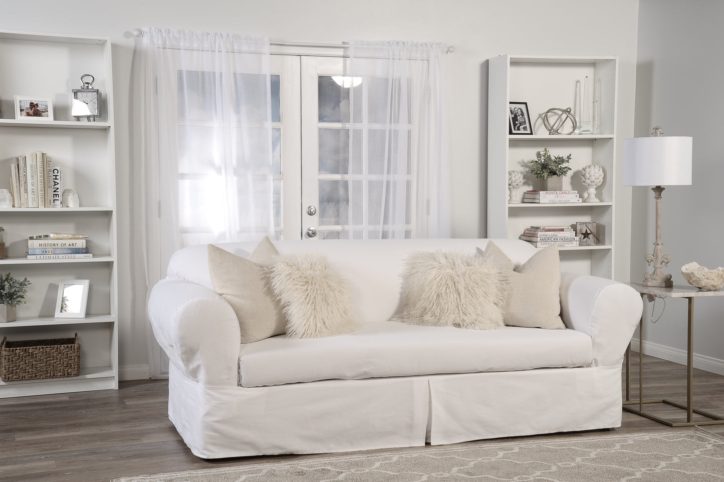 Twill Two-Piece Loveseat Slipcover