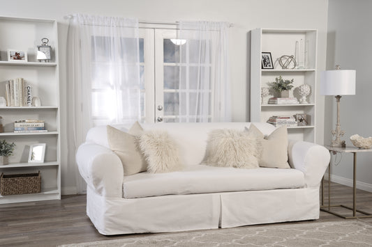 Twill Two-Piece Loveseat Slipcover